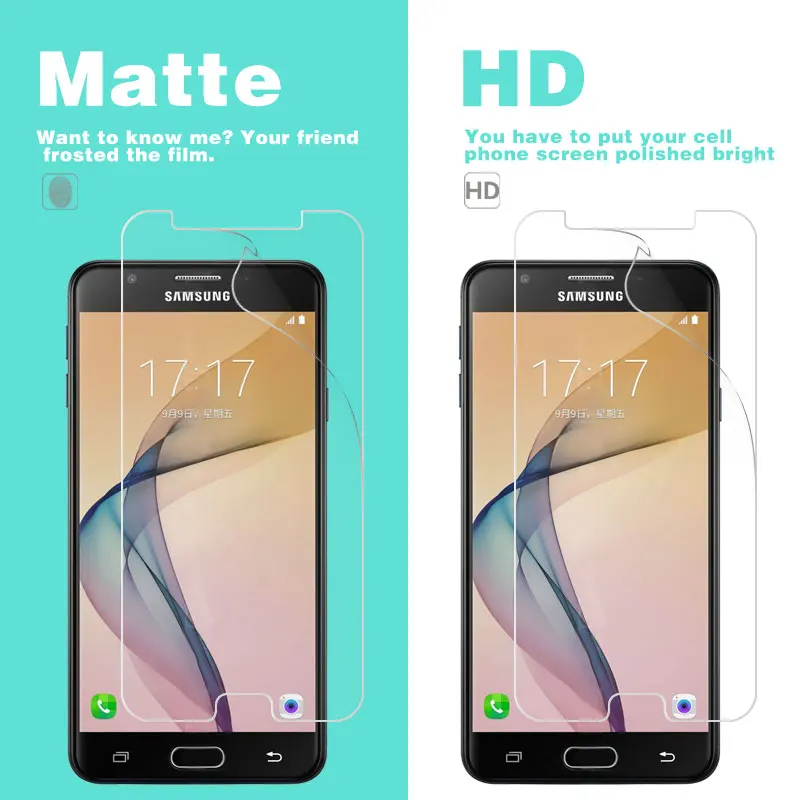 LCD Clear Glossy HD Film Cover For Samsung On 5 6 7 8 2016 Pro Max NXT J600G Matte Film Of Anti-Glare Anti-Fingerprint + Cloth