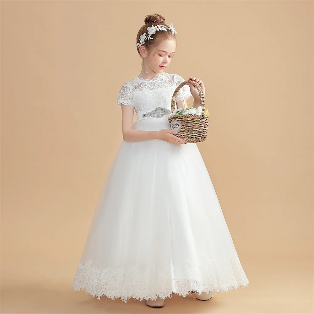 Princess Flower Girl Dress Wedding Ceremony Choir First Communion Birthday Event Party Show Pageant Junior Bridesmaid For Kids