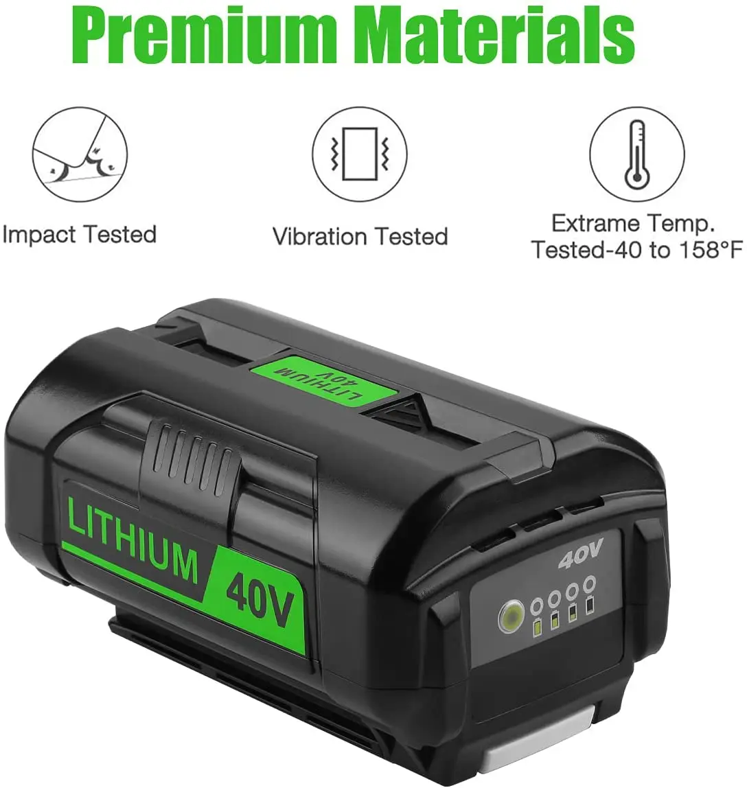 40V 6.0Ah Li-Ion Battery & Charger สำหรับ Ryobi OP4040 OP4026 OP4030 OP4050 OP4060A OP40201 OP40301คอลเลกชันไร้สายเครื่องมือ