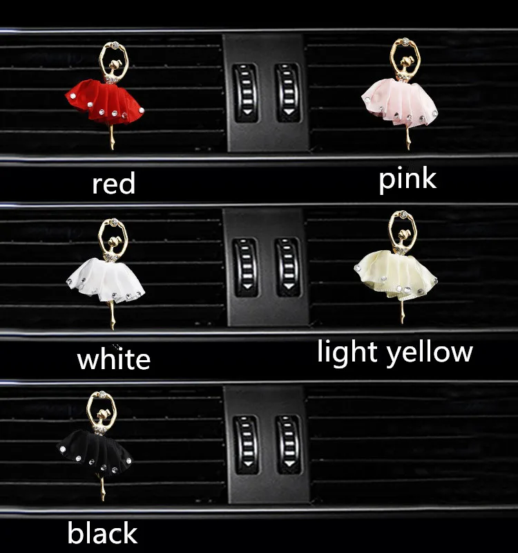 1pc Diamond Ballerina Style Vehicle Air Outlet Decoration Air Freshener Car Perfume Clip