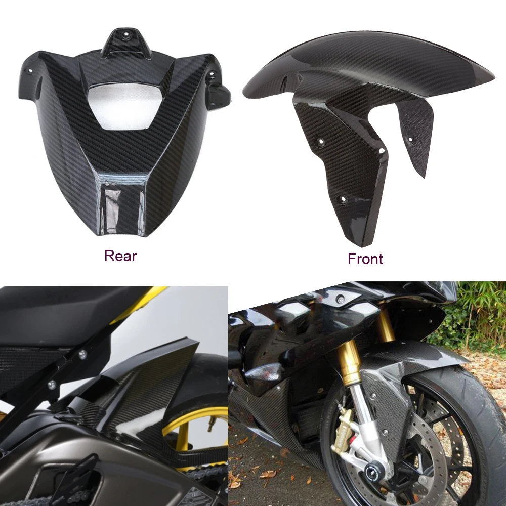 

Motorcycle Carbon Fiber Front Fender Rear Fender Wheel Hugger Mudguard Fairings For BMW S1000RR 2009-18 S1000R 14-20 S1000 RR/R