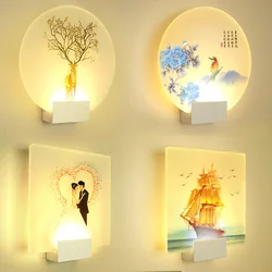 Artpad Acrylic Bedside LED Wall Lamp Home Indoor 8W RC Dimmable Romantic Sconce Wall Mounted Light for Bedroom Aisle Porch