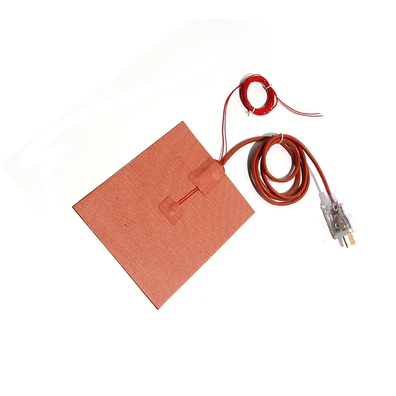 

NTC 100K Thermistor Silicone Rubber Heating Pad Heatbed 320W-480W 200x200/240/250/300mm for 3D Printer Heater with two-pin Plug