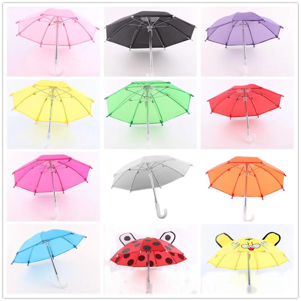 Solid Color Umbrellas  Fit 18 Inch American Dolls And 43cm Realistic Silicone Baby Reborn Girl Doll Clothes Accessories Toys