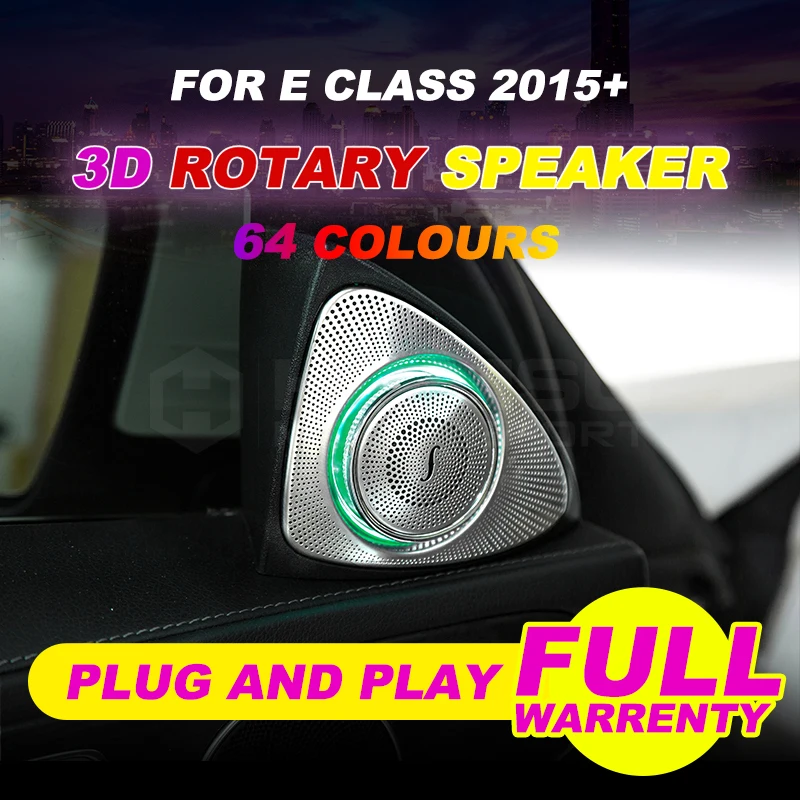 3D Rotary Tweeter Speaker For merced E Class W213 E200 E300 3D Rotary Tweeter with 64 Colors Led Ambient Light  For E Class