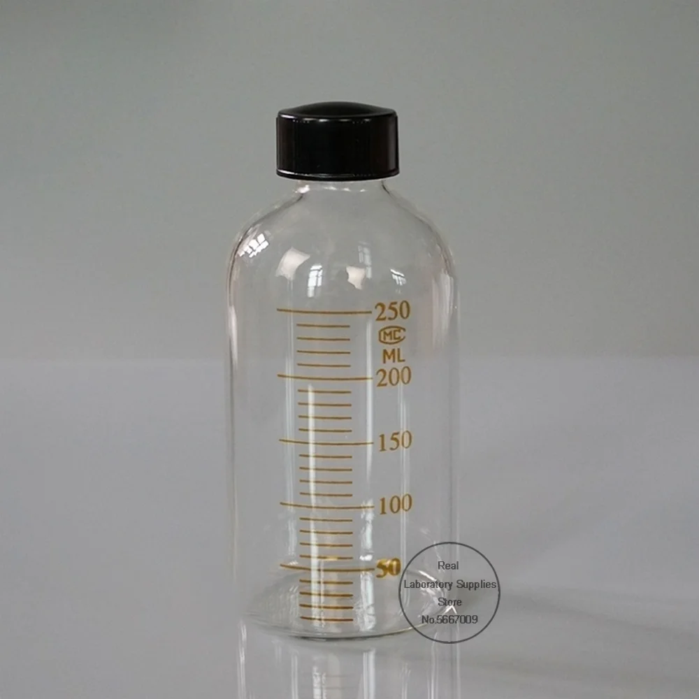 5ml to 1000ml Lab Graduated Round Borosilicate Glass Reagent Bottle Serum bottle Graduation Sample Vials