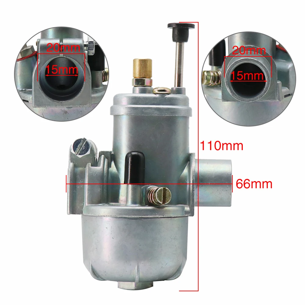 ZS MOTOS For BING Carburetor 15mm BING Moped Carburetor For BING SRE 1/15/46A PUCH CASAL MUSTANG ZUNDAPP For 50/60cc Moped