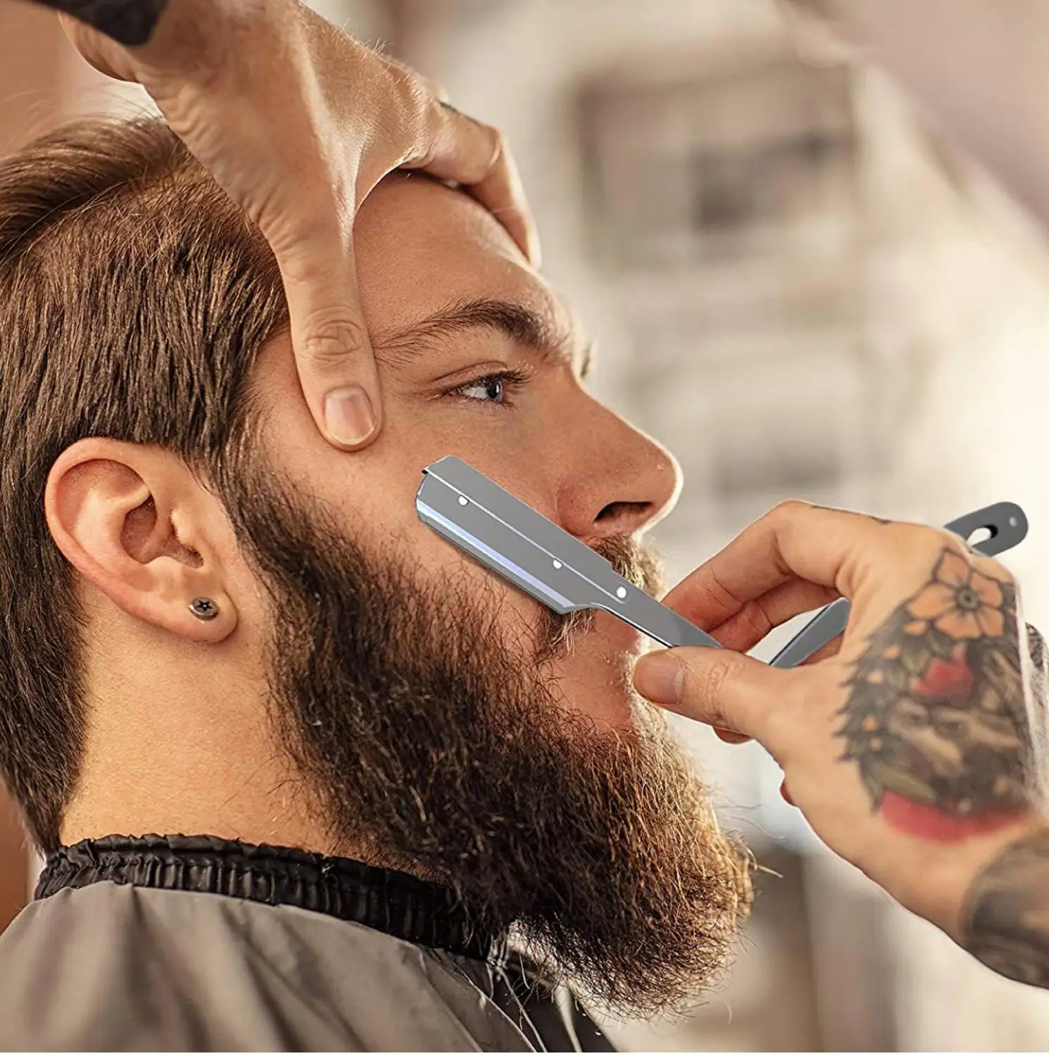 Men Shaving Straight Razors Barber Tools Manual Shaver Stainless Steel Fold Knife Razor 3 Colors