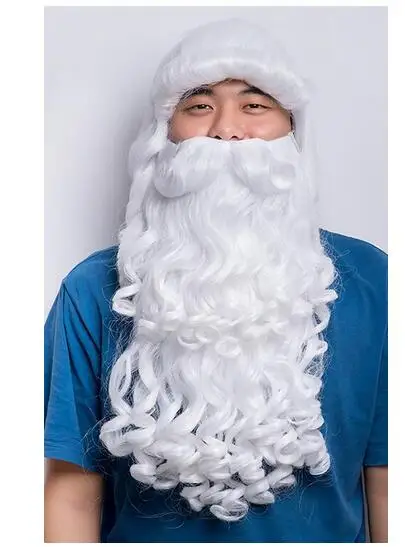 

Deluxe Santa Claus white Beard Set s Christmas Day evening party adorn Perruque Perucas Peluca