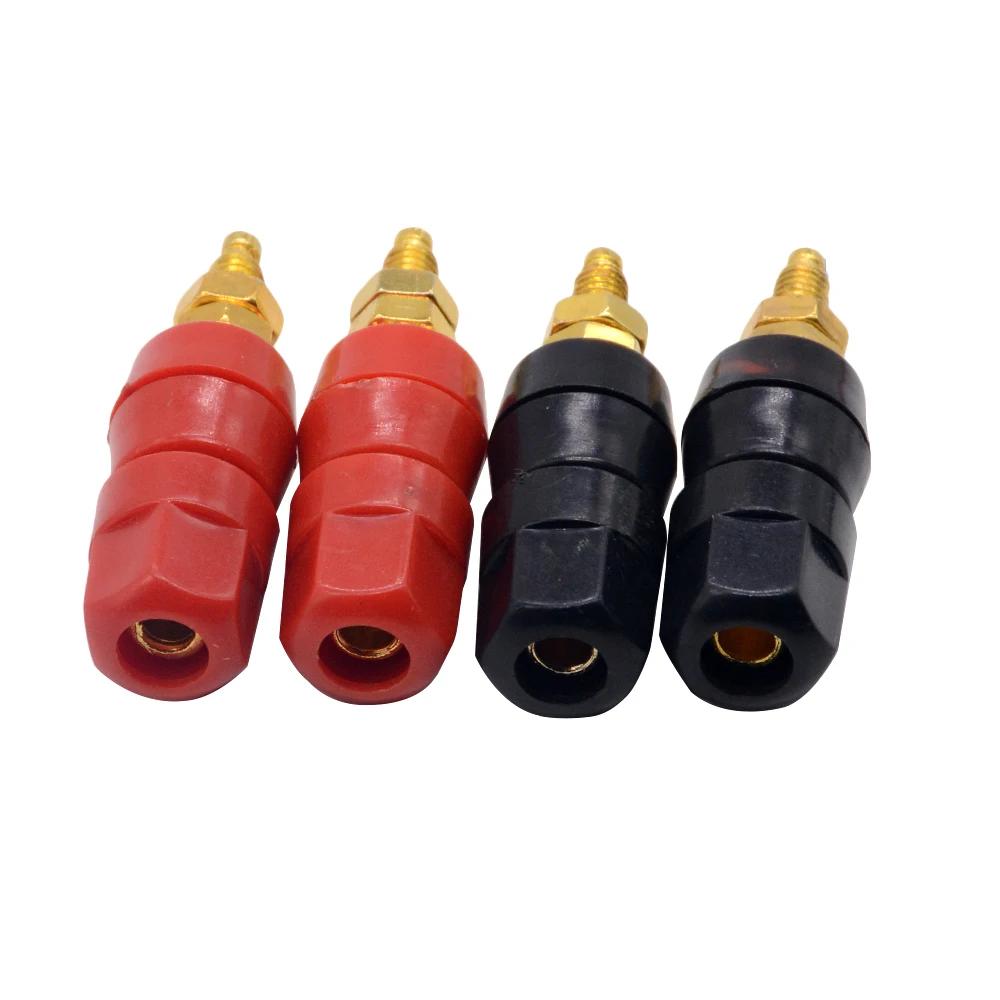 2 STUKS 4mm Terminals Rood Zwart Connector Versterker Terminal Binding Post Banana Speaker Plug Jack Adapter Socket