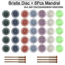 1Inch Radial Bristle Disc Kit Schurende Borstel 3/2.35Mm Schacht Detail Polijsten Wiel Voor Dremel Rotary Tool Gemengde Grof Disc Pak