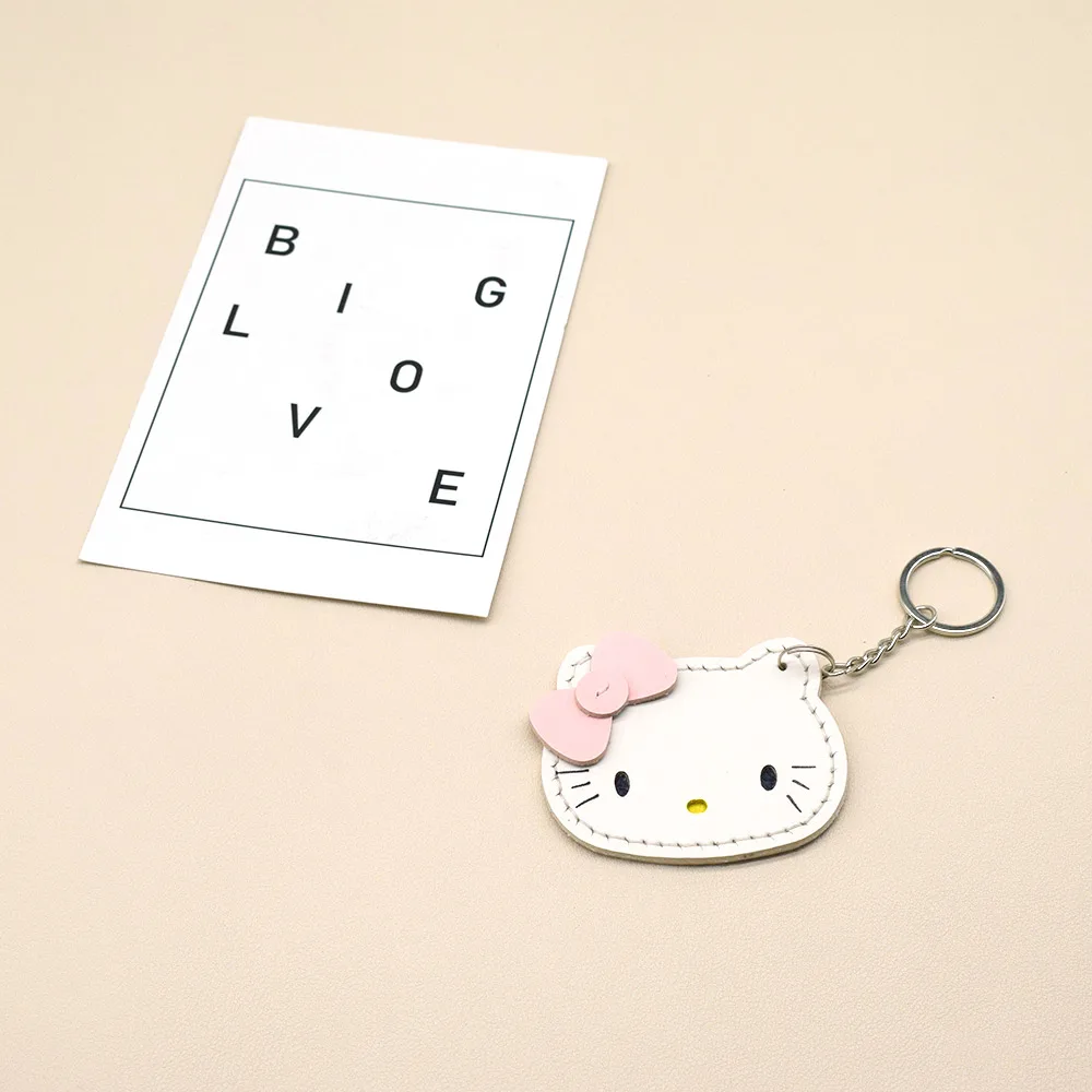 Cute Cat Keychain, Homemade Cutting Template, Sewing Hole