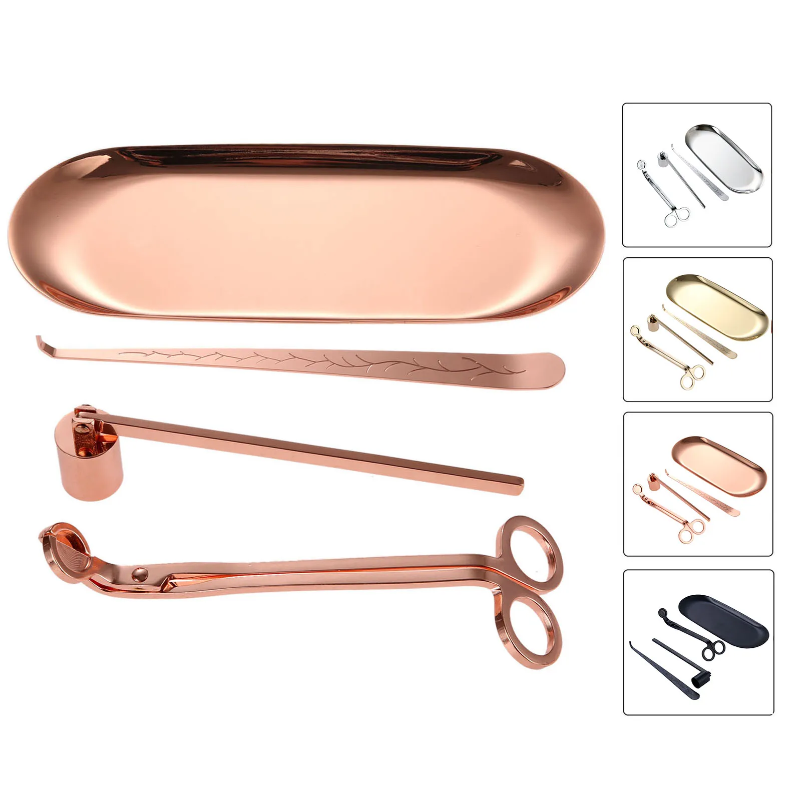 캔들 자동차 키트, 캔들 윅 트리머, 캔들 윅 디퍼 캔들 스너퍼 스토리지 트레이, 캔들 케어 수리 도구, 홈 데코, 4 개/세트