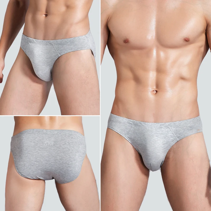 3Pcs/Pack Mens Underwear Cotton Breathable Men\'s Briefs Comfortable Solid Panties Lingerie S-XXL