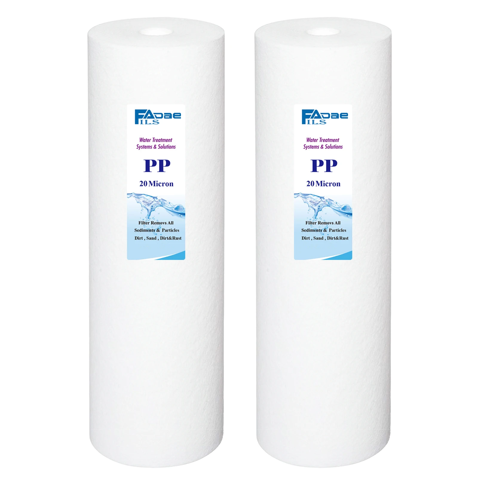 20 Micron Big Blue Whole House Water Filter Melt Blown PP Cartridges 4.5-Inch Diameter and 20-Inch Length, 2-Pack