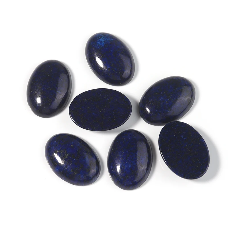 10pcs Natural Stone Oval Flatback 10x14/13x18/18x25mm Lapis Lazuli Cabochon For DIY Jewelry Making Earring&Bracelet Accessories