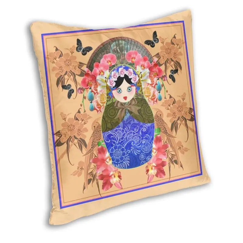 Russian Matryoshka Doll Pillow Case 40x40cm Home Decoration Babushka Pattern Luxury Cushion Cover Square Pillowcase