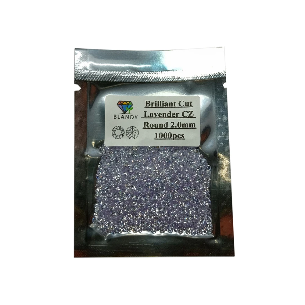 100 pz all\'ingrosso AAAAA 1mm a 3mm lavanda sciolto Cubic Zirconia 1.50mm 1.75mm pietre sintetiche taglio rotondo zircone