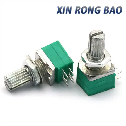 5pcs/lot 6PIN  RK097G  B1K B5K B10K B20K B50K B100K B500K RK097G with a switch audio shaft 15mm amplifier sealing potentiometer