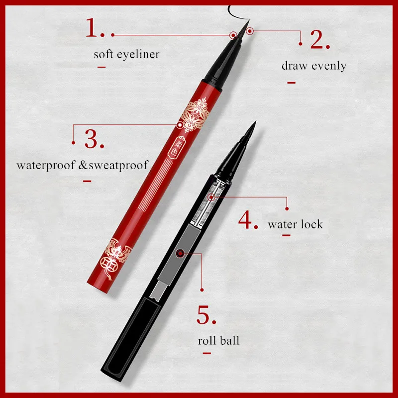 Płynny Eyeliner wodoodporny, długi, trwały Eyeliner łatwe w noszeniu kosmetyki do makijażu oczu