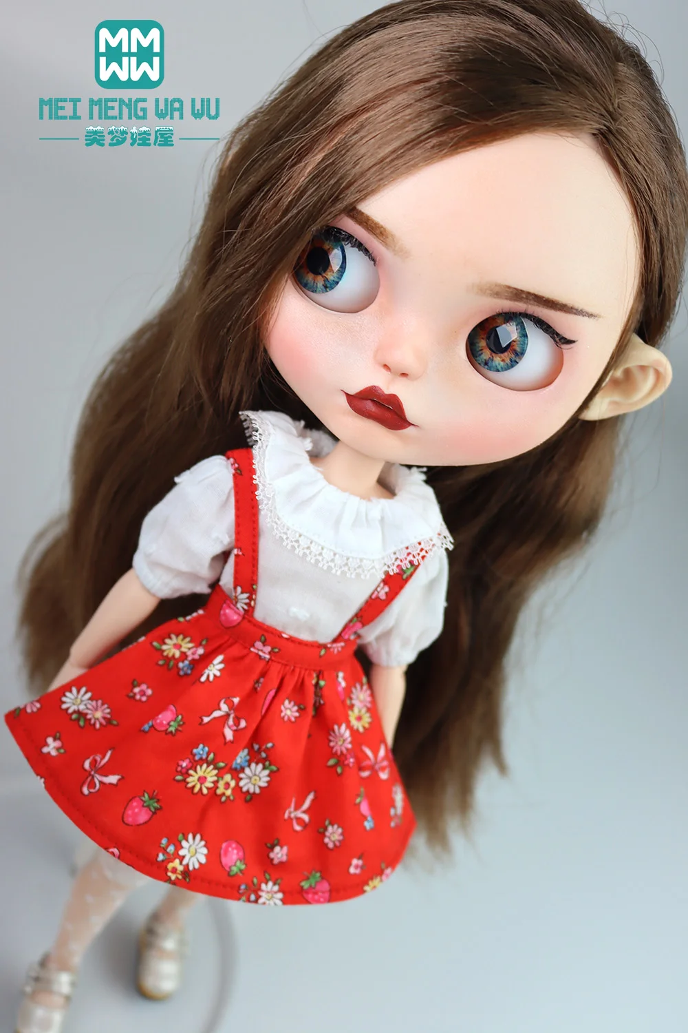 28-30cm Blyth Doll Clothes for Azone OB23 OB24 Fashion jumper skirt overalls Puff sleeve Shirt Toys Gift