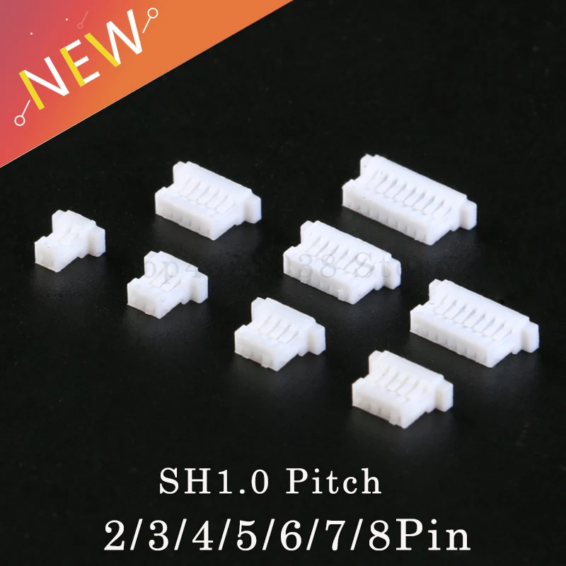 50Pcs Pitch SH1.0 mm Connector Housing Shell 1.0 JST 2/3/4/5/6/7/8/9/10 Pin Housing Shell