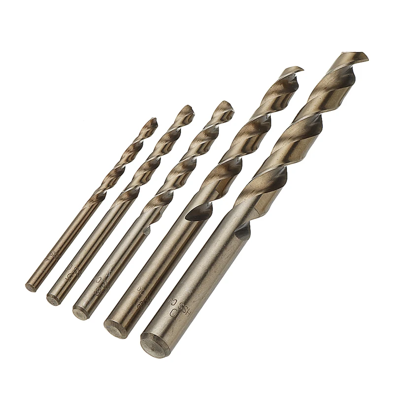 5Pcs 4/5/6/8/10Mm M35 Hss-Co Kobalt Twist Boor voor Hout Metaal Rvs Aluminium Koper Boren