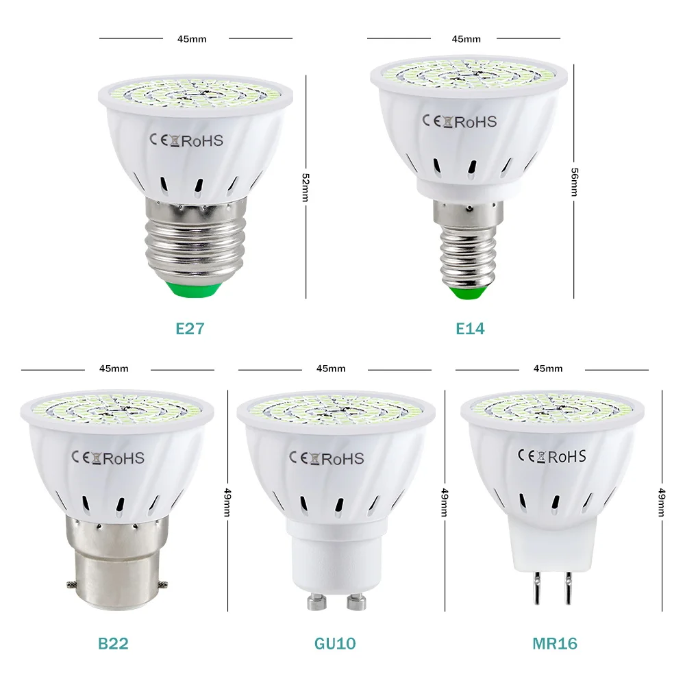 B22 UV Disinfecting Light E14 Germicidal LED Bulb 5W 7W 9W E27 GU10 LED UVC Light Steriliser Lamp MR16 Ultraviolet LED Lamp 220V