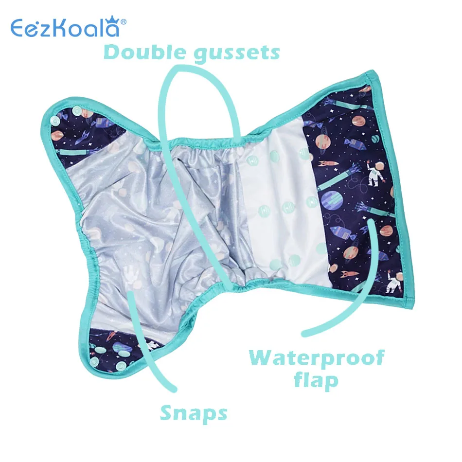 EezKoala OS cloth diaper cover with or without bamboo cotton insert,nappy diaper,waterproof breathable S M& L adjustable