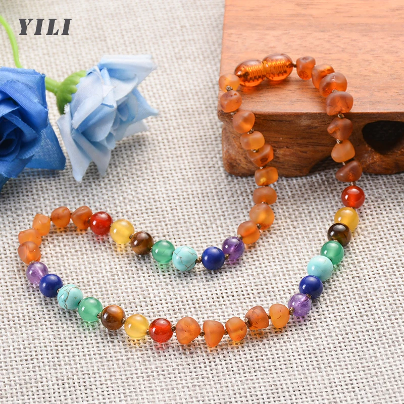 Natural Amber Necklace 100% Raw Unpolished Chakra Bead Amber Necklace for Baby Certified Authentic Baltic Sea Amber Jewelry Gift