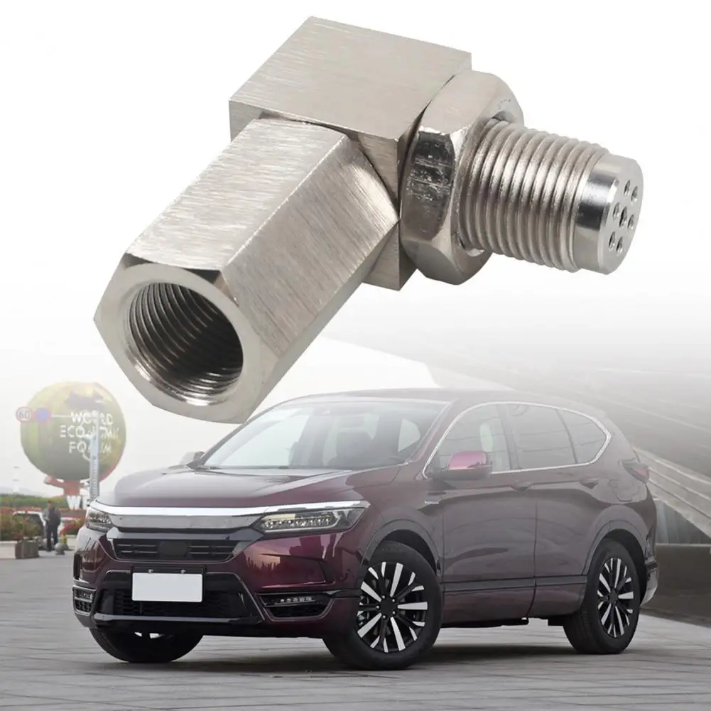 High Strength Oxygen Sensor Angled Extender Anti-corrosive Metal 90 Degrees O2 Sensor Extender Spacer with Filter for Car