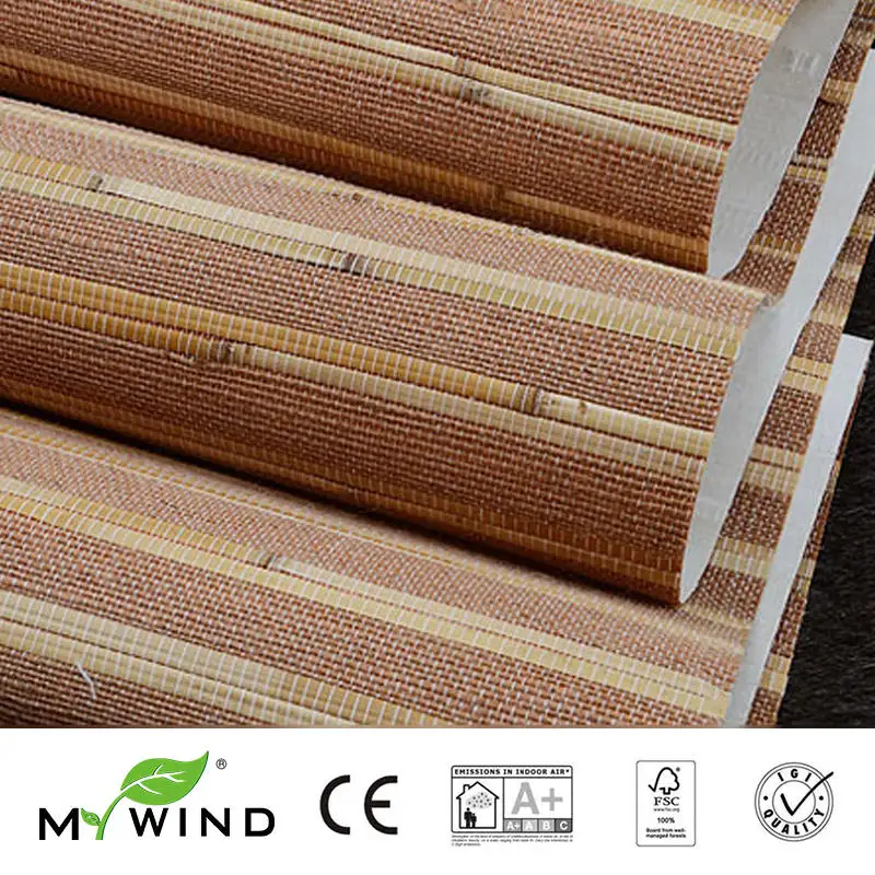 MYWIND New Design Reed Jute Grasscloth Wallpapers Luxury Natural Material Innocuity Paper Weave Design Wallpaper In Roll Decor