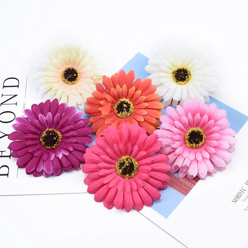 10 Pieces 10cm Silk Gerbera Wedding Decorative Flowers Wall New Year Christmas Home Decorations Wholesale Artificial Flowers