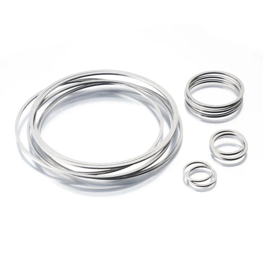 15Pcs Stainless Steel Circle Hoop Earrings Charms Bezel 45/50/60mm Round Ring Connectors Link Diy For Jewelry Making Components