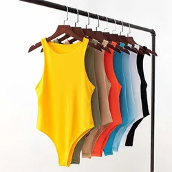 2024 summer solid sexy bodycon women bodysuits female 4 color green slim casual za bodysuit chic lady club short playsuits femme