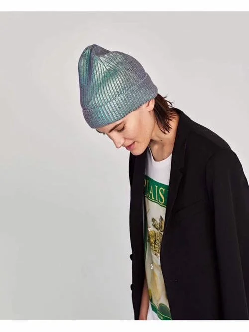 Laser Hologram Sympony Sparkling Chic Hat Hip Hop Yuppie Cool Skate Hat Winter Skating Hat Hip Hop Music Festvial Beanie