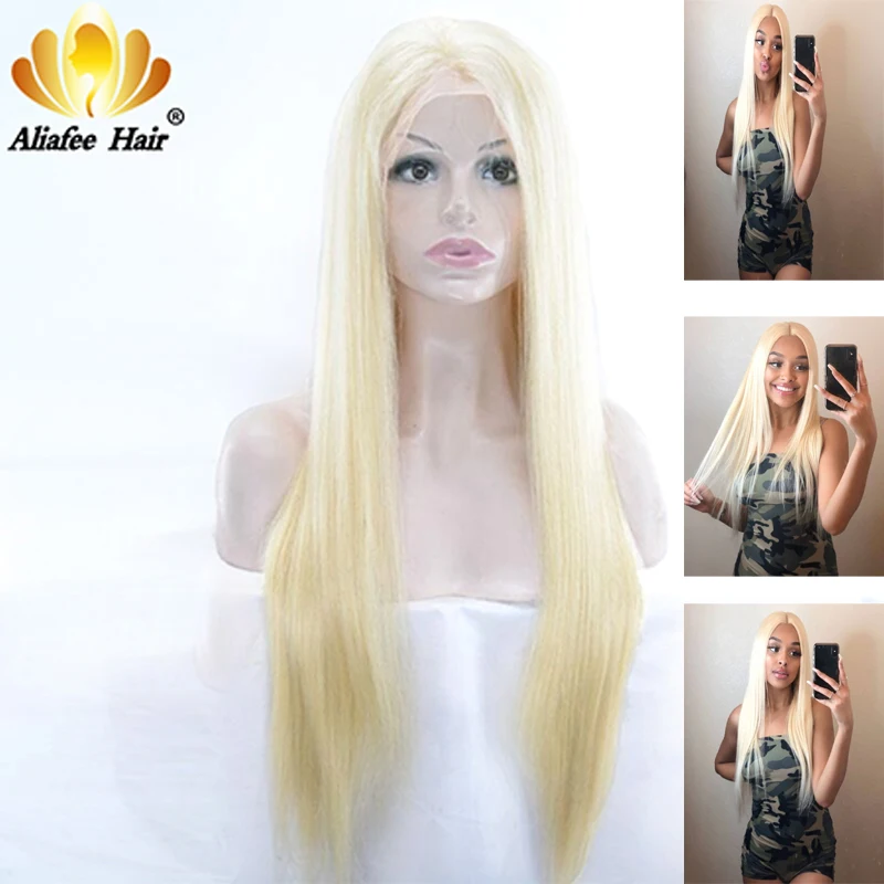 

Full Lace Human Hair Wigs 613 Blonde Ombre Color 150% 180% Density 8-30 Inch Brazilian Straight Remy Hair Wigs With Baby Hair