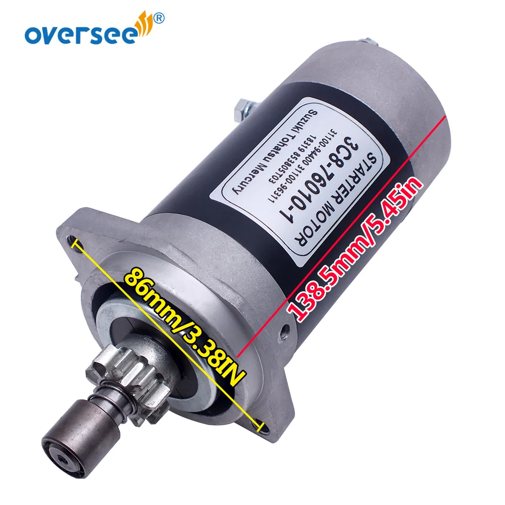 3C8-76010-1 Starter Motor For Suzuki Tohatsu Mercury Outbord Motor 18319 853805T03 31100-94400 31100-96311 3C8-76010