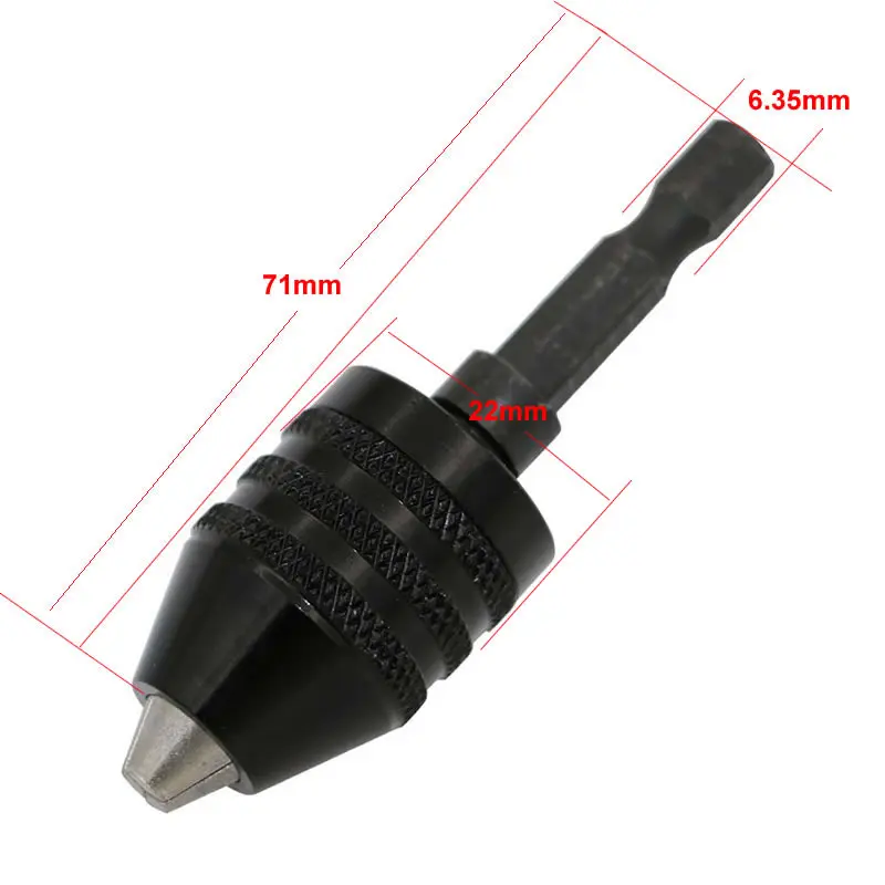 3 kiefer Umwandlung Bohrfutter 0,3-6,5mm Sechseckigen Schaft Zurück Push Grinder Bohrer Fräsen Collet Chuck Für elektrische Schleifen