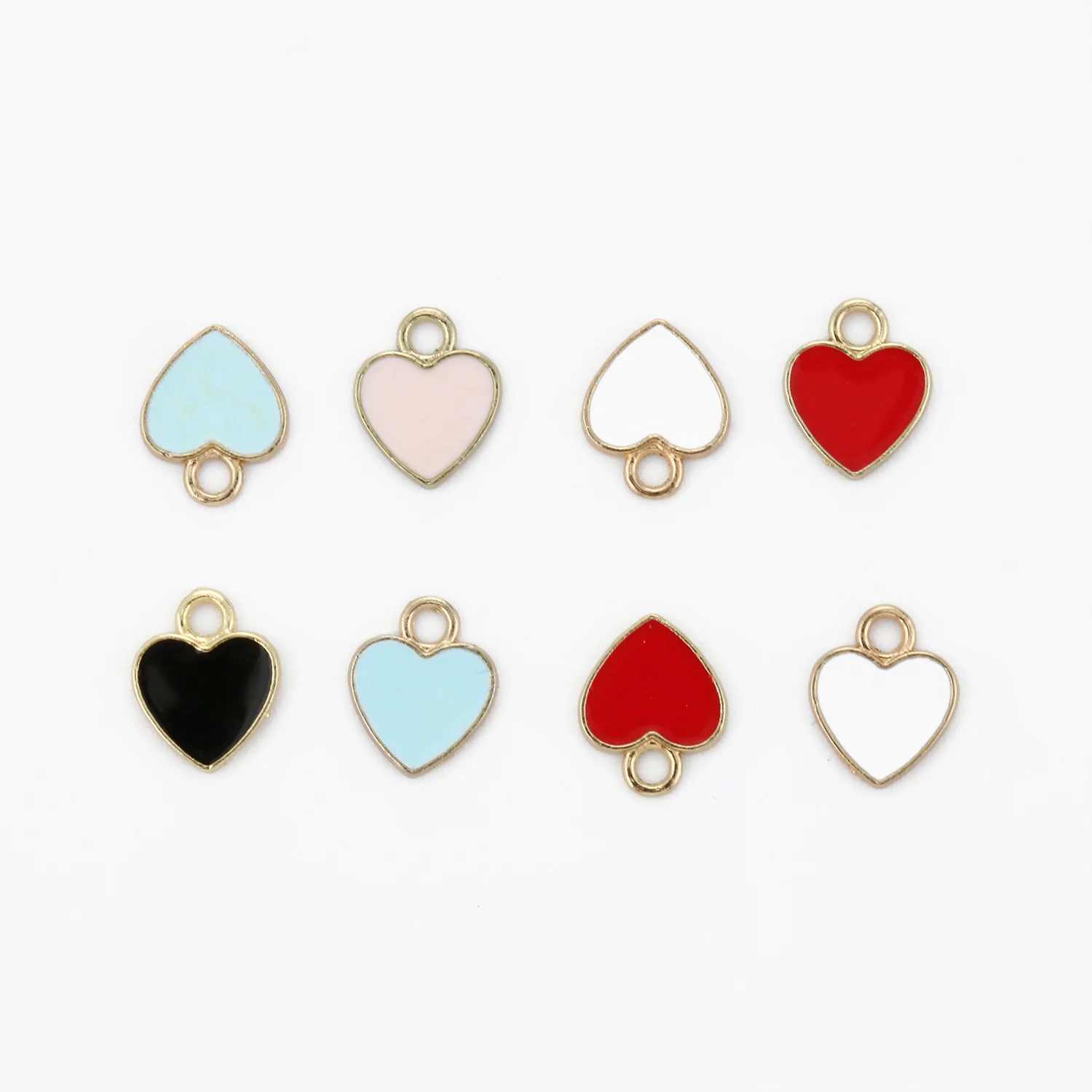 20pcs 12*10mm Alloy Enamel Heart Charms for Necklaces Pendants Earrings DIY Colorful Mini Charms Handmade Jewelry Finding Making image 5