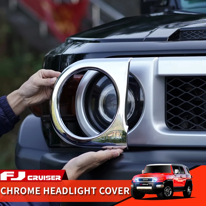 

06-21 Year Toyota FJ Cruiser Accessories Exterior Modification Headlight Cover Chrome Decoration Protection Patch