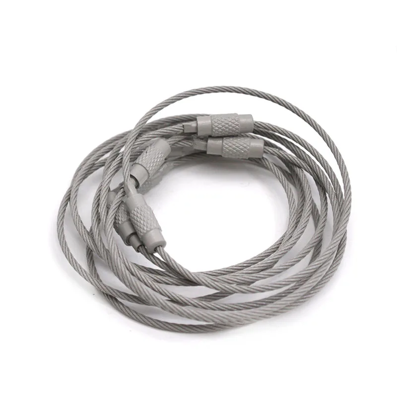10-20pcs Stainless Steel Wire Keychain Ring Keyring Circle Loop