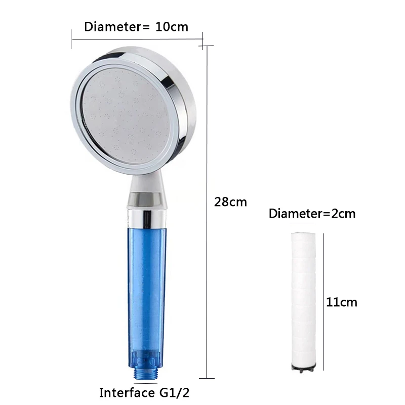 

VEHHE healthy skin care filter shower one-button stop switch water-saving high-pressure PP cotton filter system ABS material