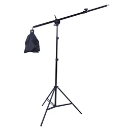 Tripod for Softbox Light Stand Photo Studio 2M with 1.4M Boom Arm Flexible Sandbag Supporting Lighting Photography Phone Flash