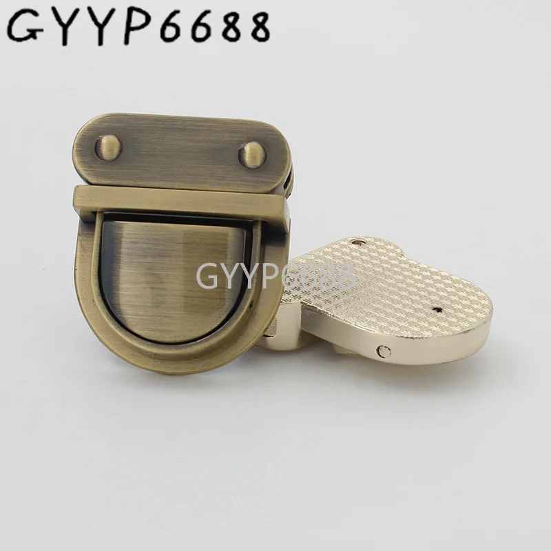 

20sets 4 colors 38*44mm metal tongue shape durable press lock for diy leather bag replace accessories free shipping