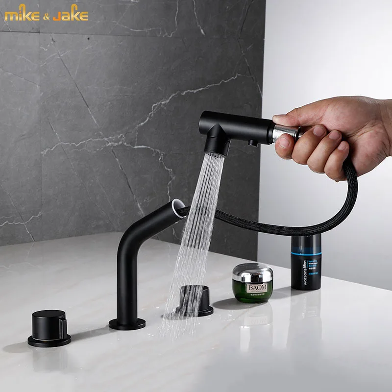 

Black pull out basin mixer brass pull out widespread black faucet deck mounted bath shower pull off bath faucet tap