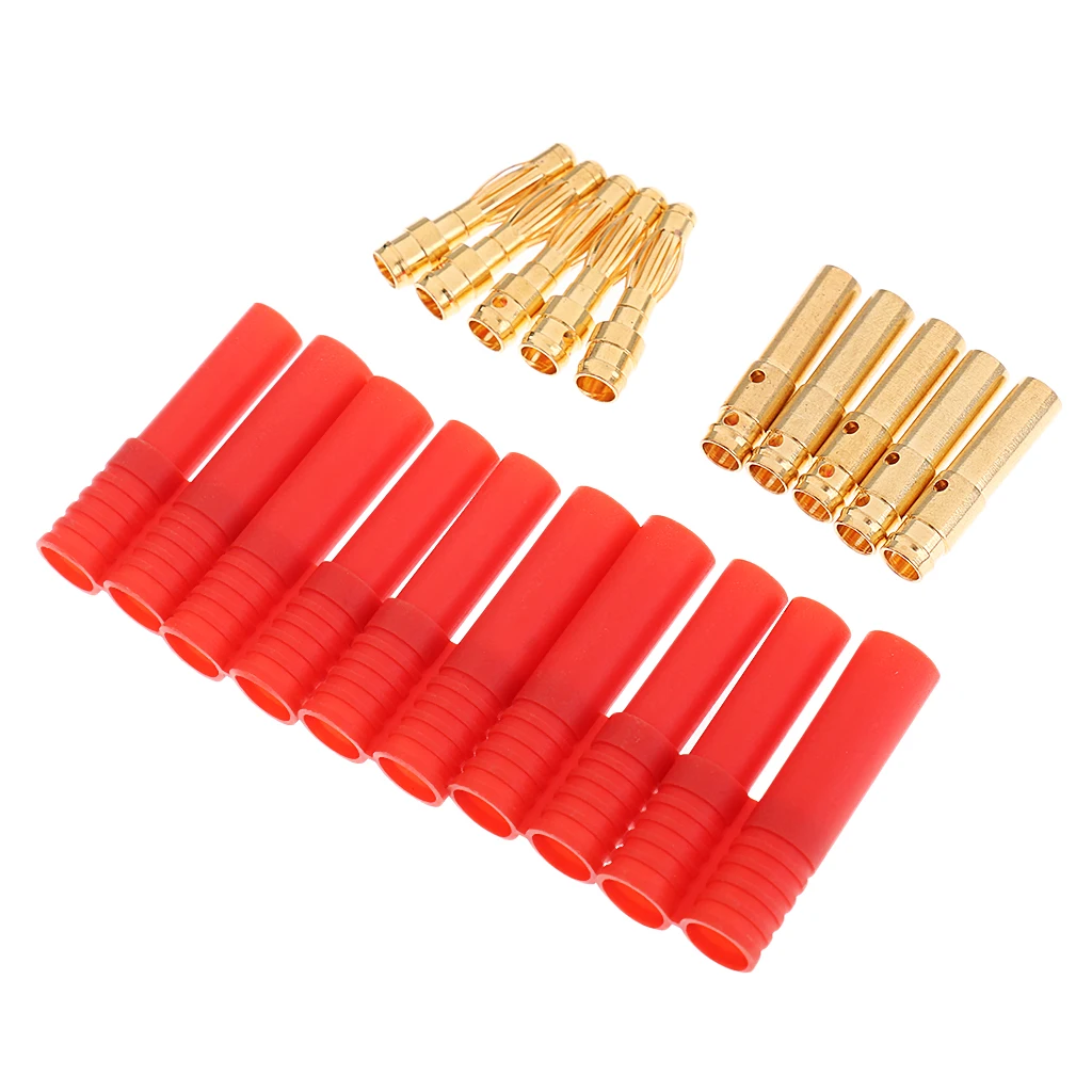 10Pcs HXT 4mm Banana Connector  Plug Male/Female for RC Lipo Battery