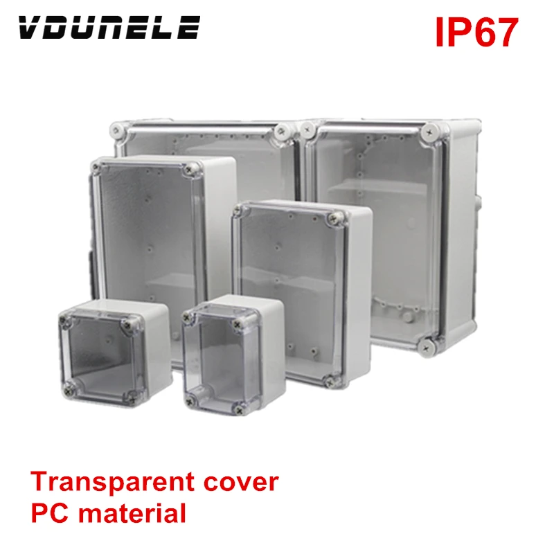 Waterproof  Junction Box IP67 Transparent Cover DIY Electrical Cases ABS Plastic Enclosure Outdoor Instrument Box For PCB