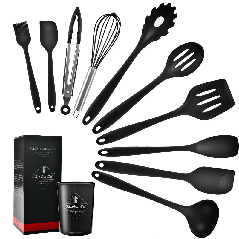 

Non-Stick Silicone Cookware Set, Cooking Tools, Spatula, Ladle, Egg Beater, Shovel, Spoon, Soup, Kitchen Utensil, 11Pcs