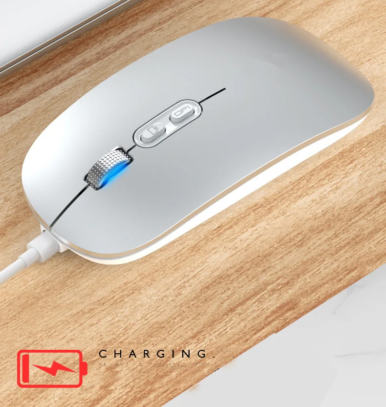 Rechargeable Mouse 2.4G Wireless Mouse One Key Back to Desk Mute Mause 5 Buttons PC Accessories for Laptops Desktop
